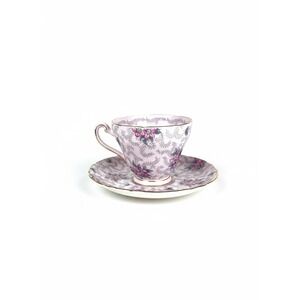 Tuscan Fine English Bone China Tea Cup and Saucer Pink Floral Gold Trim, 510H